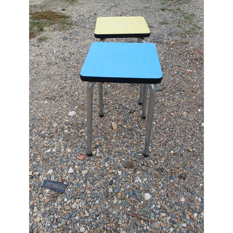 Paire de tabourets en formica