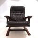 Westnofa Panter Leather Lounge Chair with Ottoman by Arnt Lande, 1970s