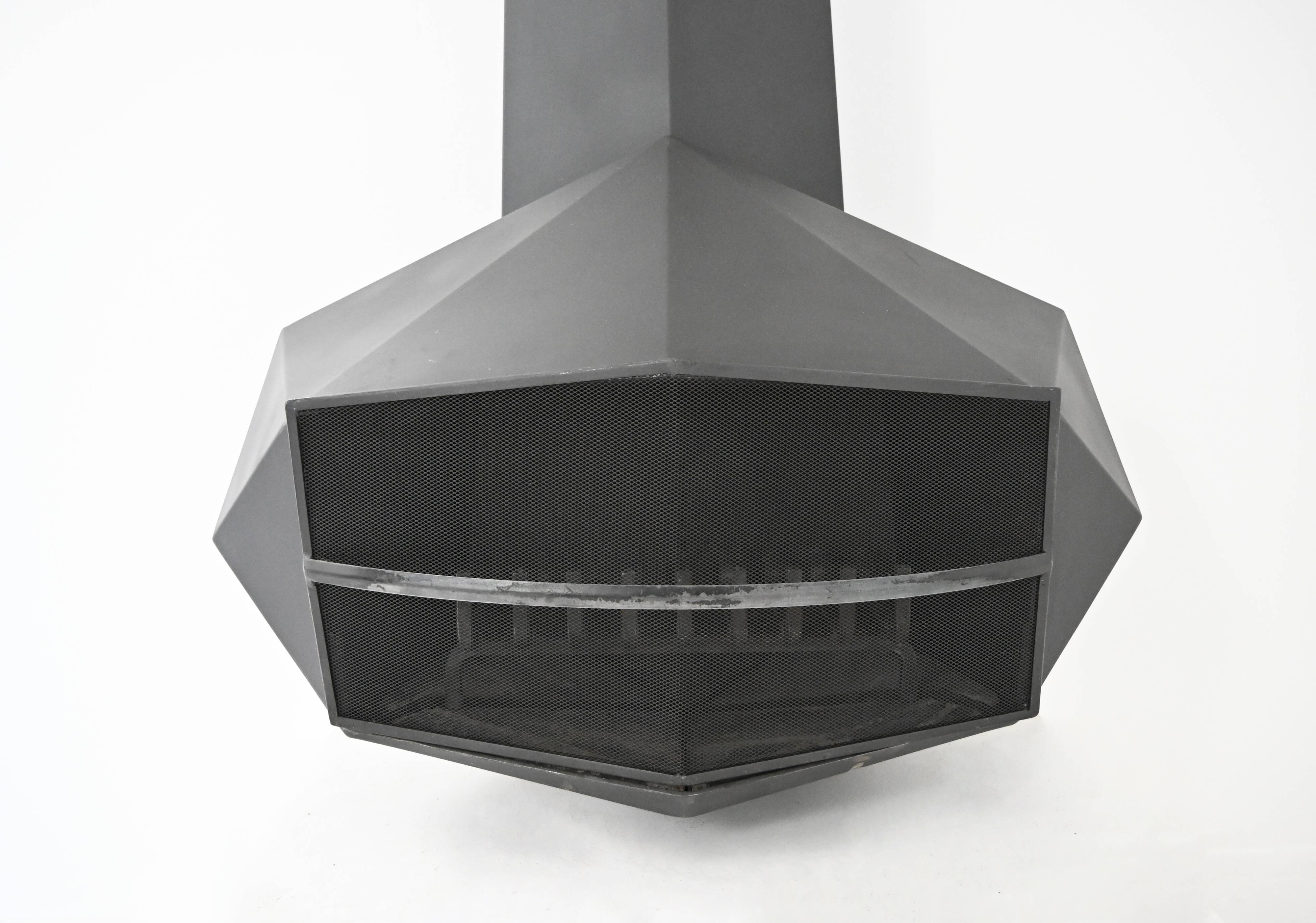 Wall-mounted fireplace "Diamond" by Don Bar, 1970s
