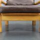 1970s L. Olsen & Søn Pair of Armchairs in Oak and Leather, Denmark