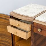 Art Deco dressing table in walnut and marble, circa 1940s.