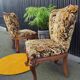 Set of 2 velvet cocktail/toadstool chairs
