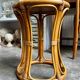 Stool, side table in rattan and caning