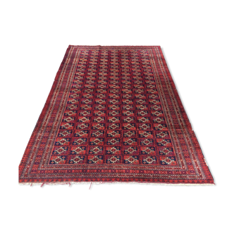 Antique traditional turkoman rug oriental hand made rug 184x124cm