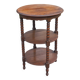 Vintage oak pedestal table with 3 shelves from the 60s