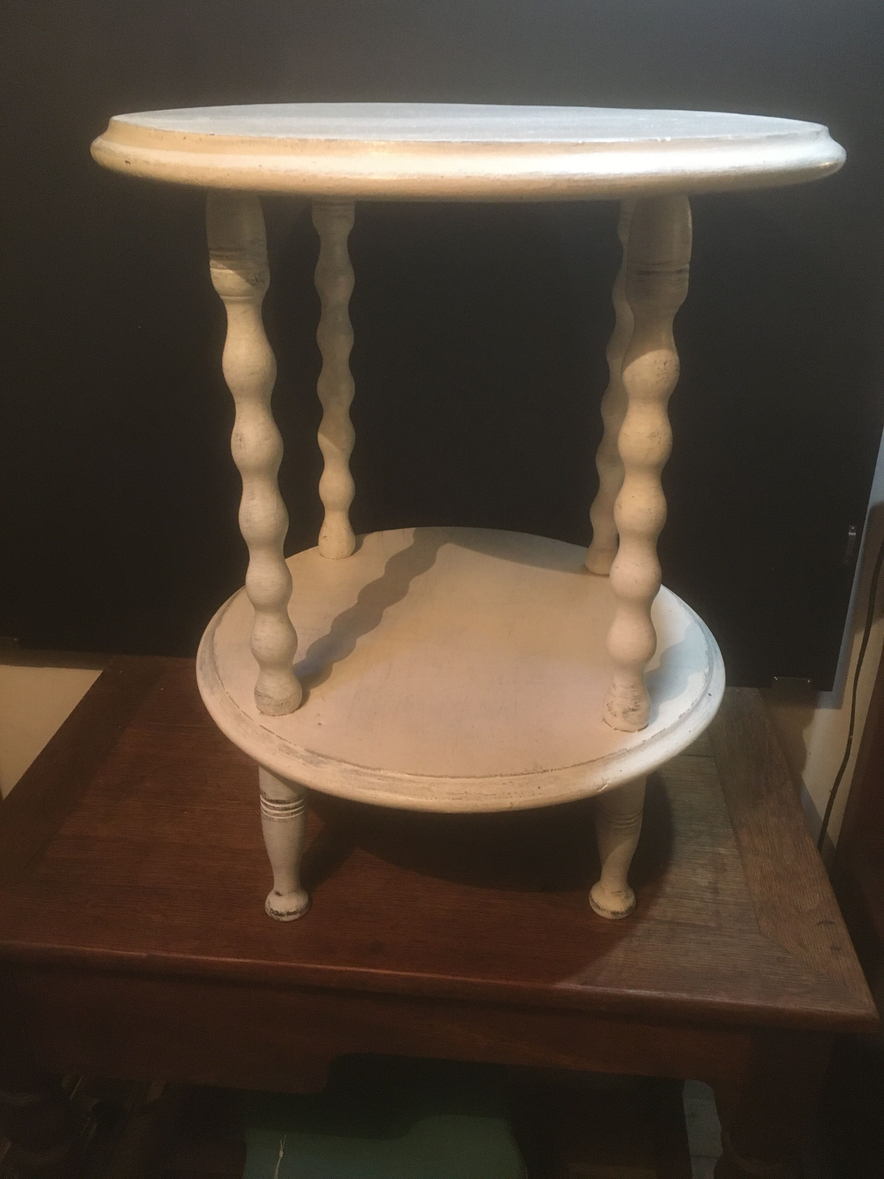 Sofa end or patinated white saddle