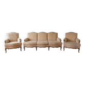 Regency style living room set: 3-seater sofa and 2 armchairs.