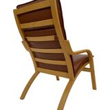 Vintage Danish armchair cognac leather by Stouby