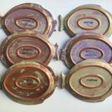Set of 6 Vallauris flat plates in glazed ceramic