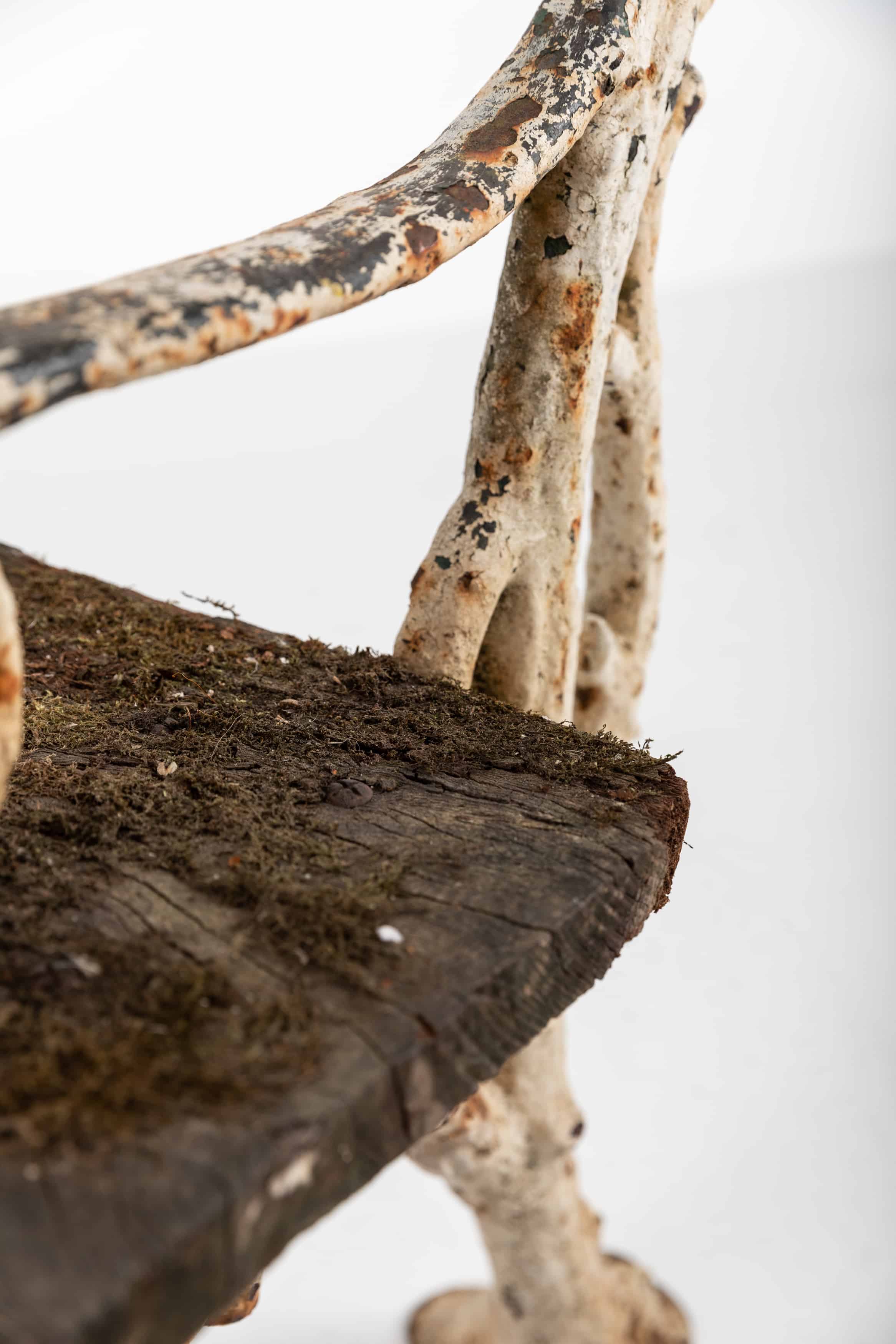 Victorian 'faux bois' garden bench