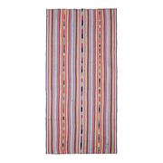 1970s Vintage Turkish Oushak Handmade Wool Cotton Red Runner Rug 172x354