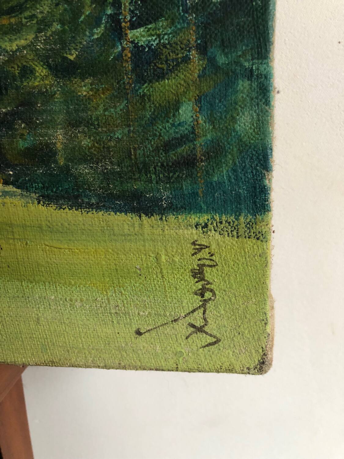 Mountains and horses painting