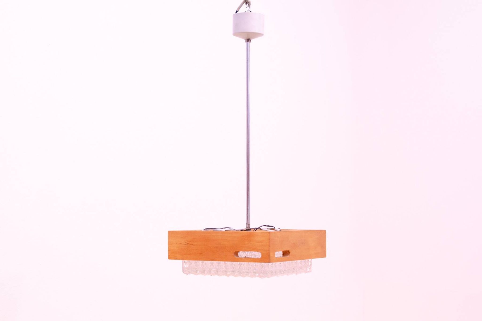 Eastern Bloc Brutalist Pendant Lamp, 1970s, Czechoslovakia