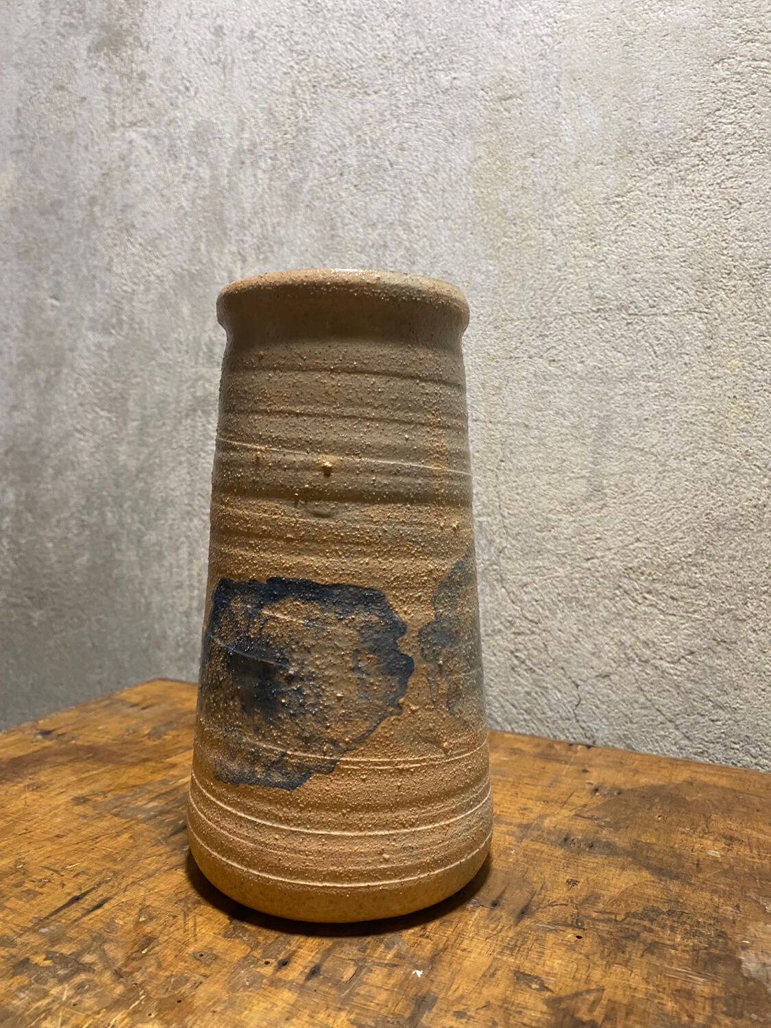 Ceramic vase with blue flowers