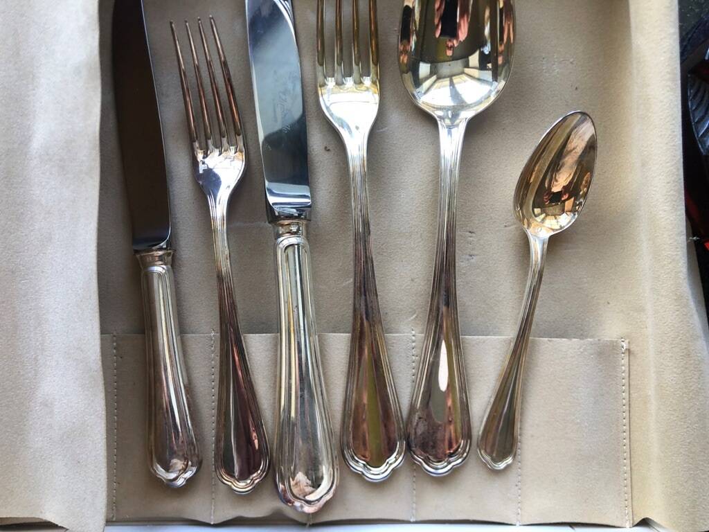 Cristofle silver metal cutlery set