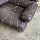 Brown leather armchair