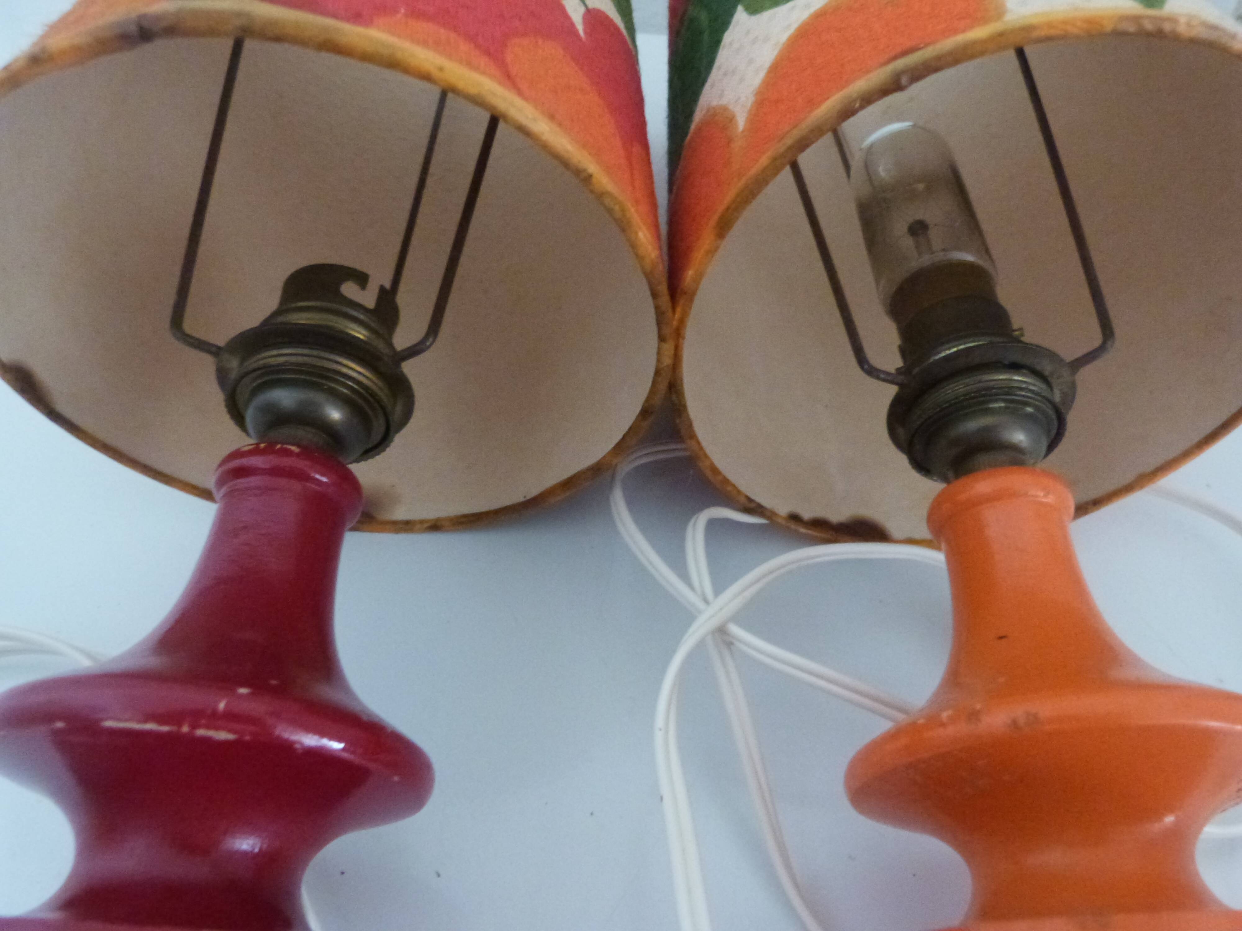 Pair of table lamp kitsch vintage bedside lamp