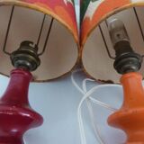Pair of table lamp kitsch vintage bedside lamp