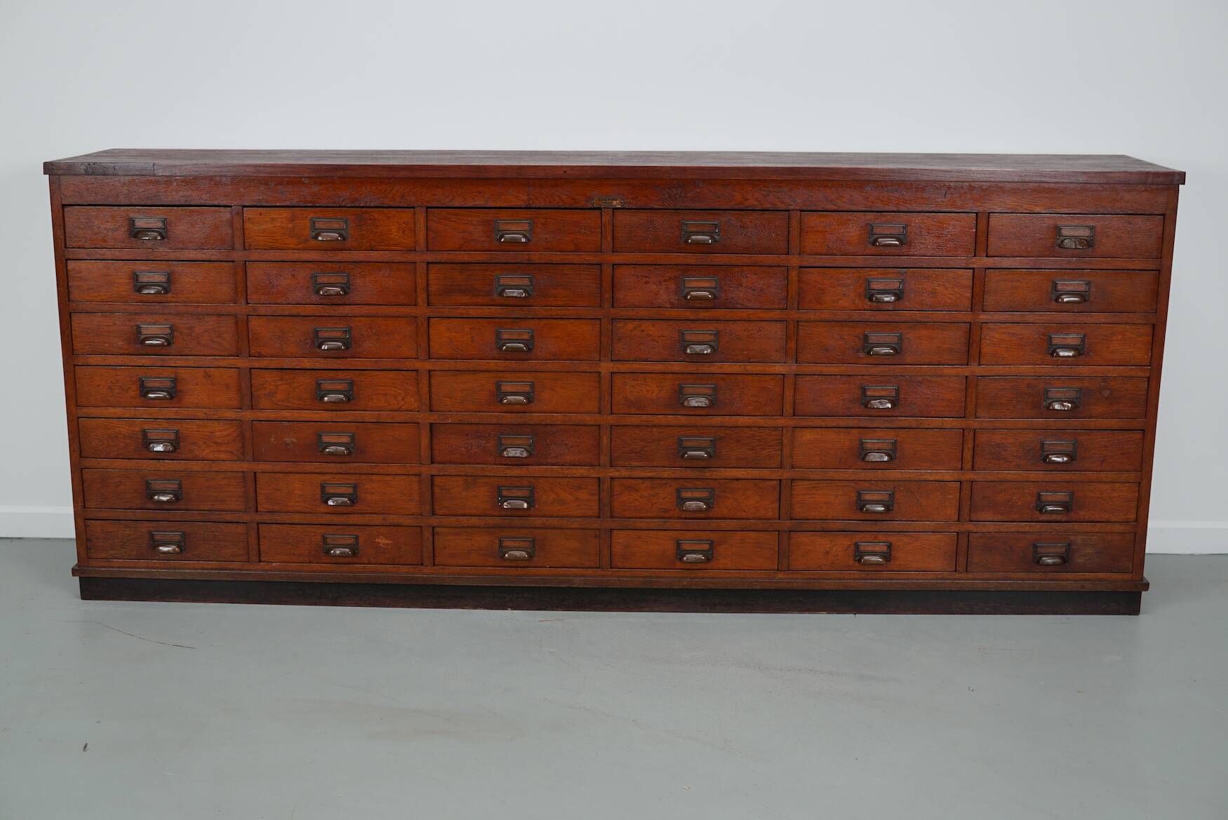Large Dutch oak apothecary / filing cabinet or sideboard, 1930s