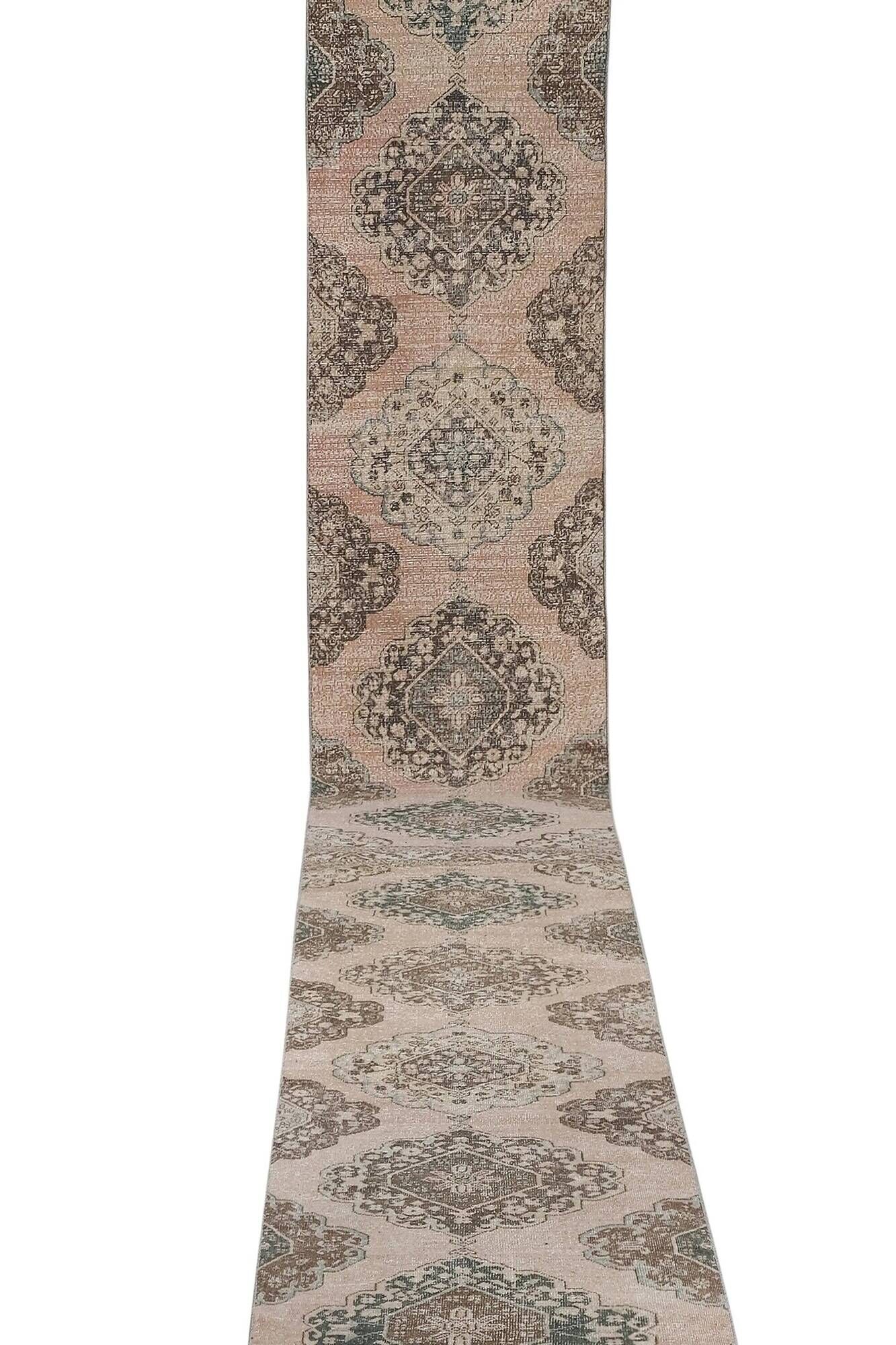 Vintage Turkish hallway rug 86x791 cm