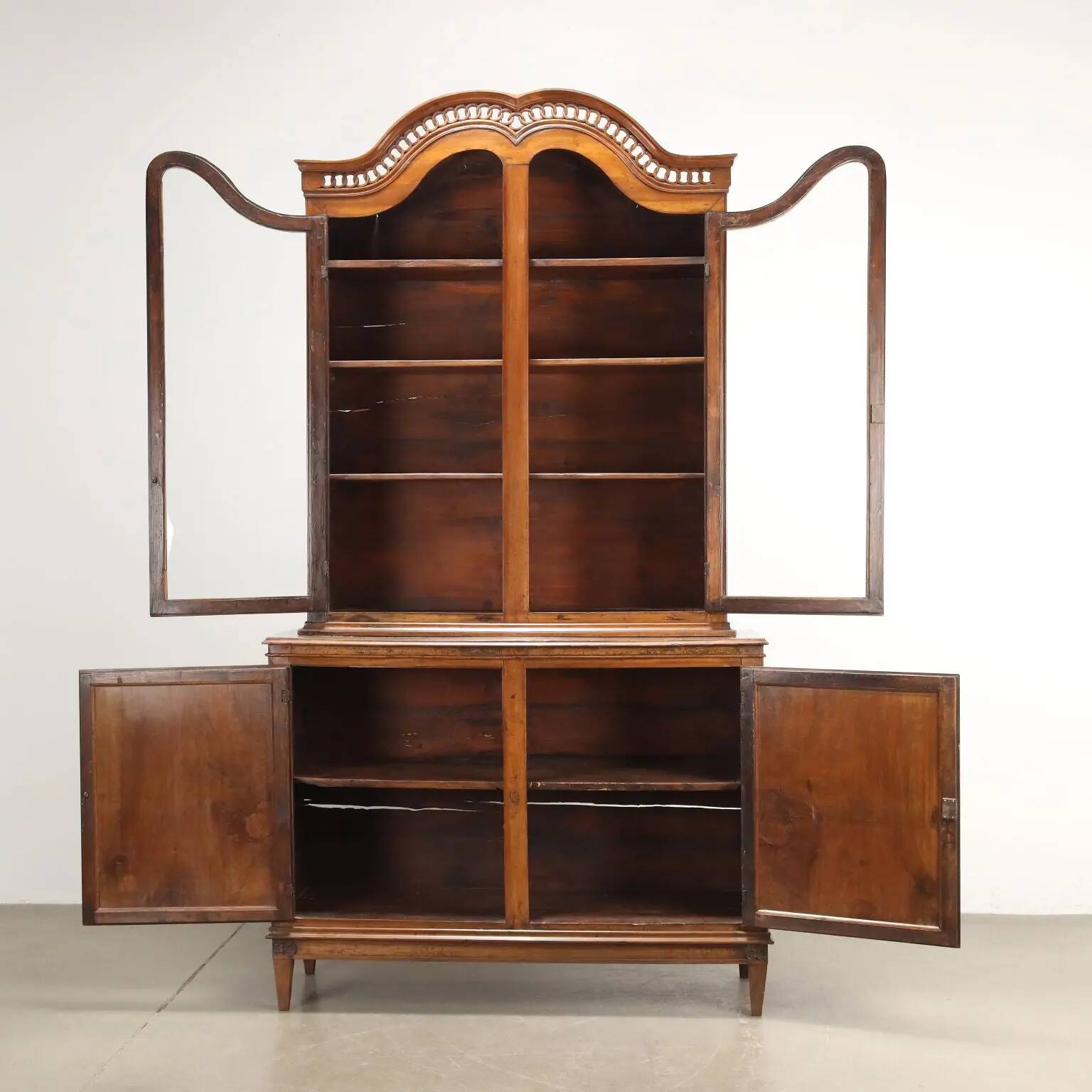 Antique walnut buffet in neoclassical style, 19th century