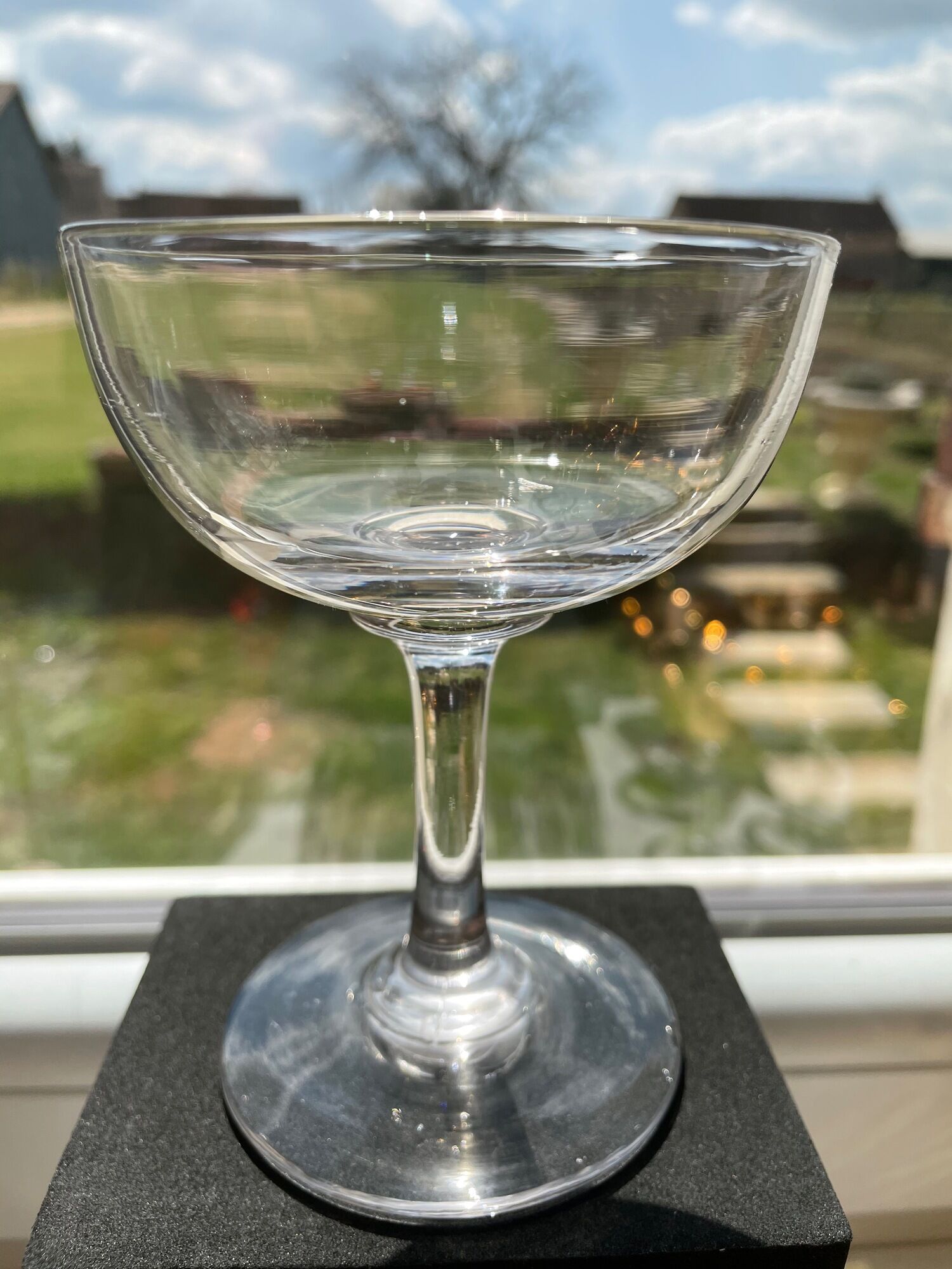 Lot de 6 coupes à champagne, Napoléon III, 1/2 cristal soufflé et taillé