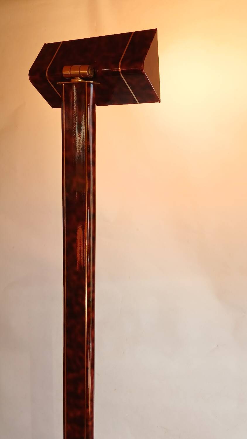 Metal and brass floor lamp, Relco Milano, 1970s.