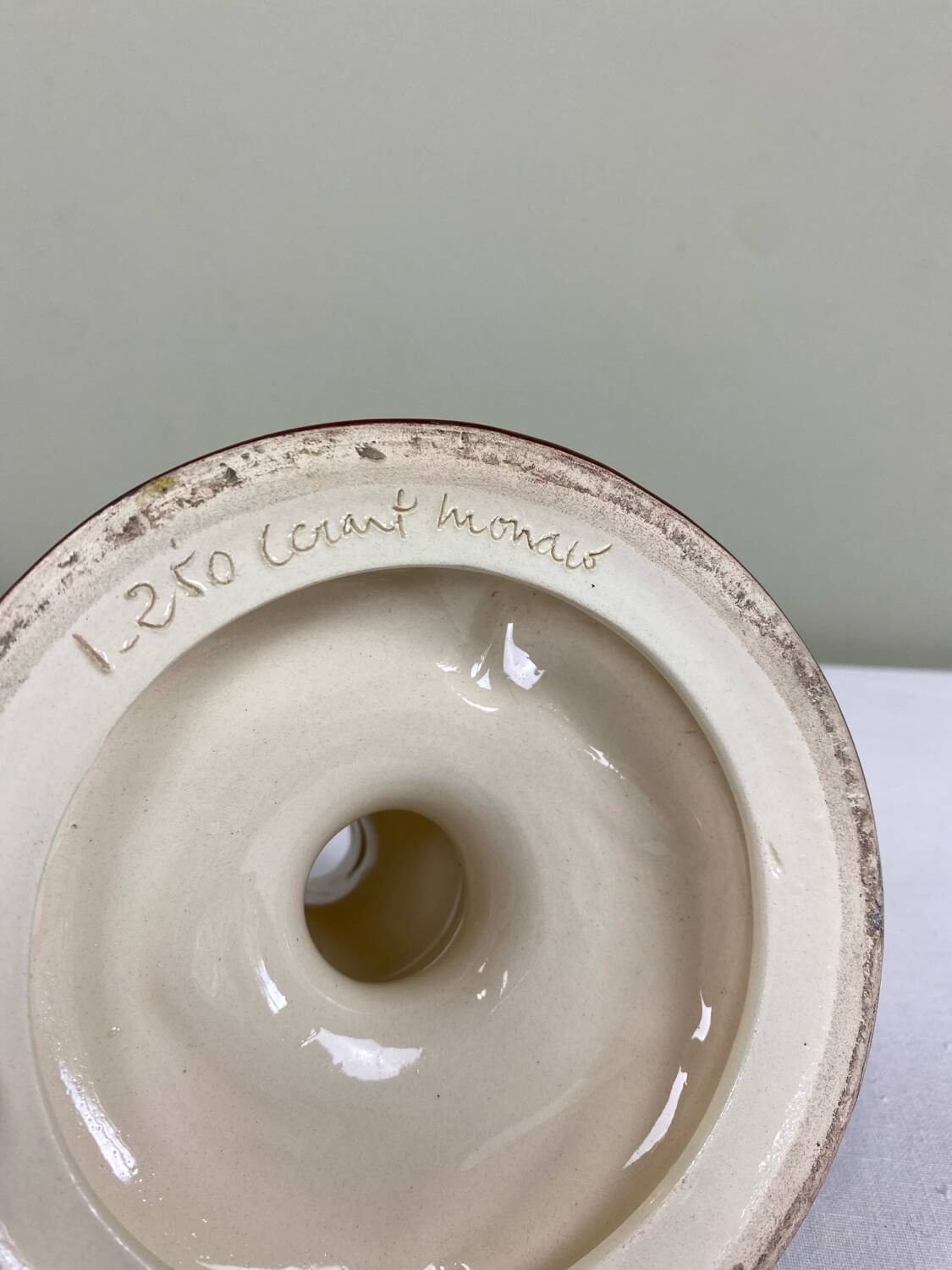 Decorated ceramic candle holder