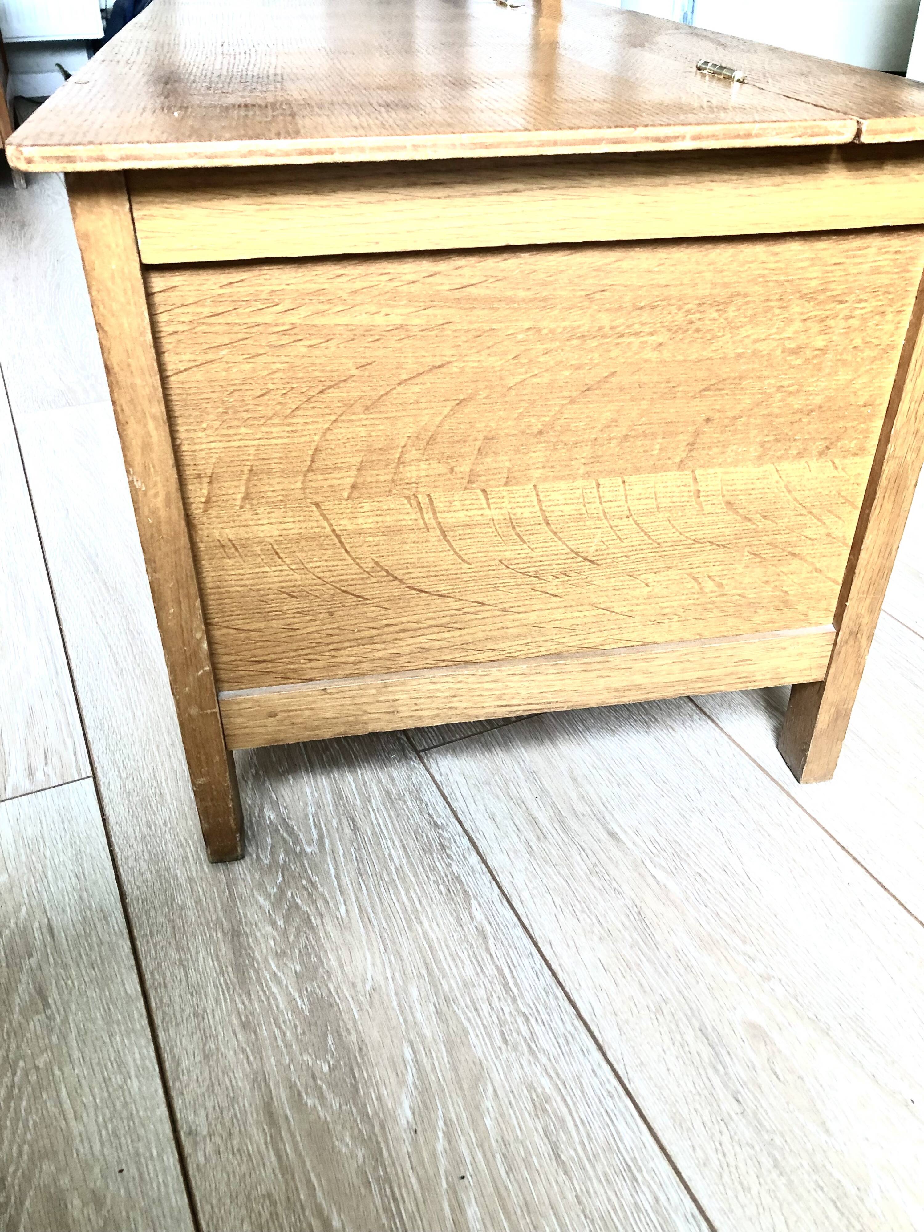 Wooden and rattan chest