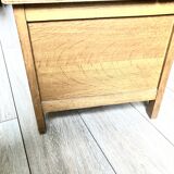 Coffre en bois et rotin