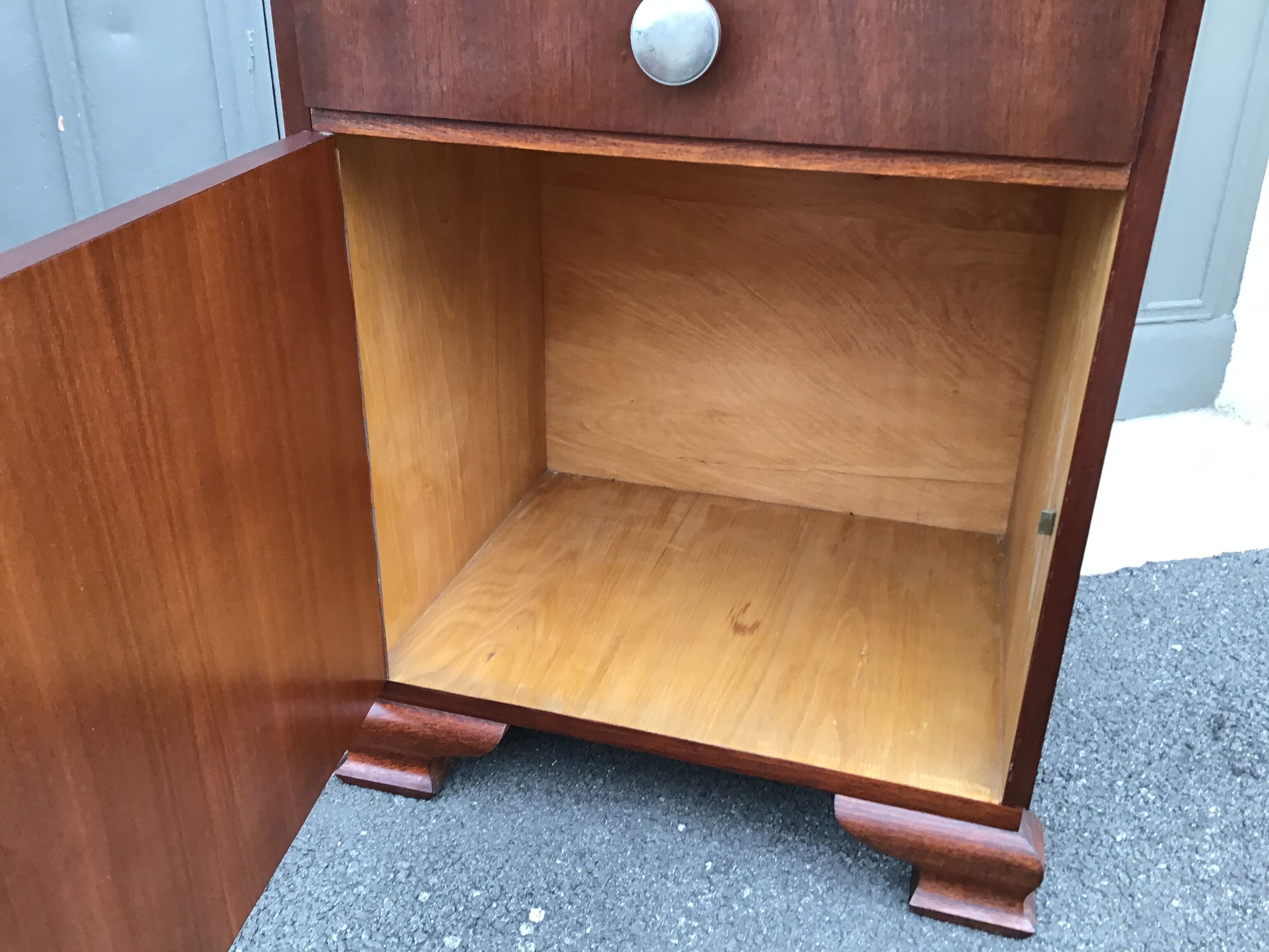 Paire de chevets art deco vintage 1940 acajou