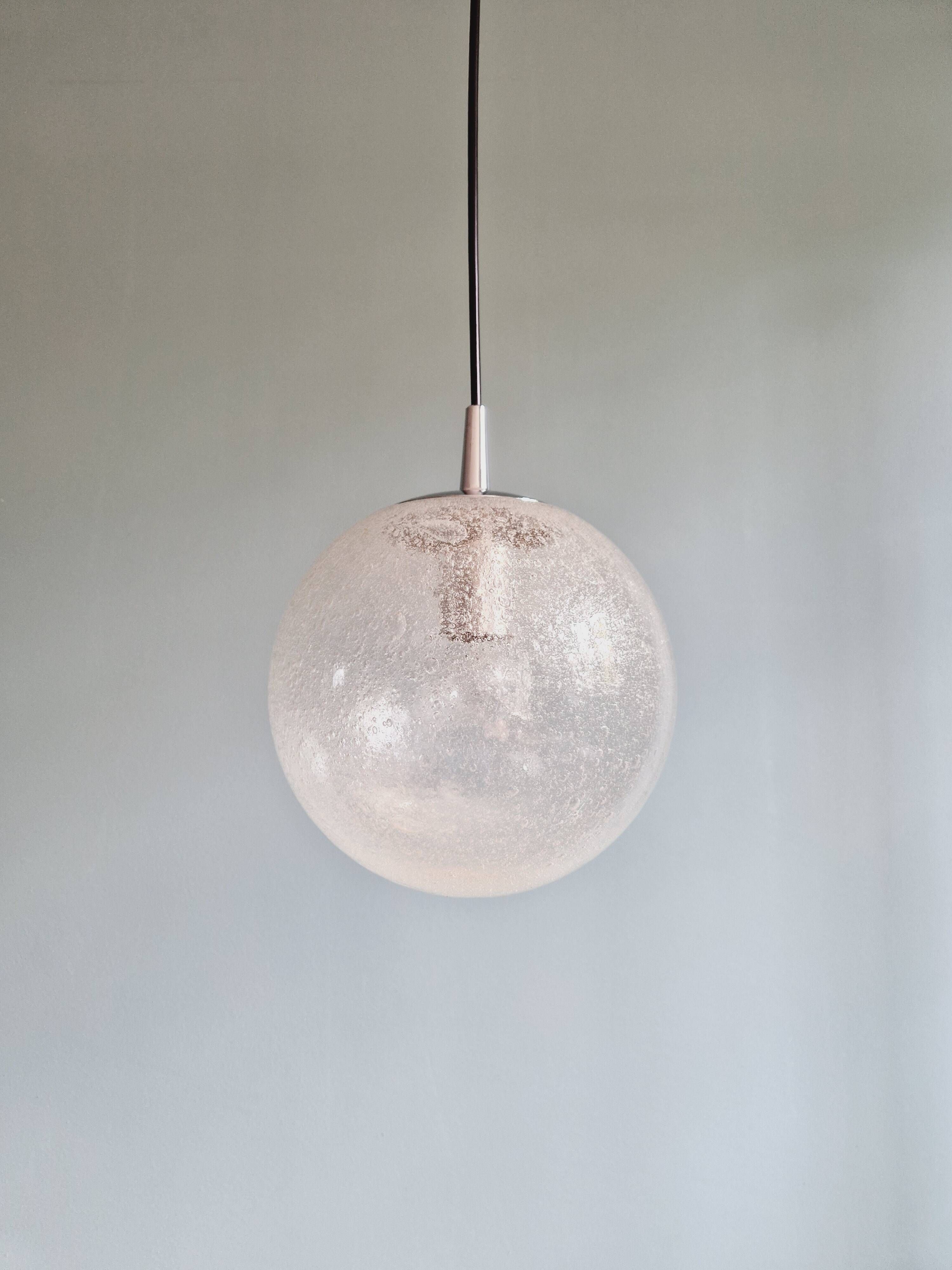 Peill & Putzler blown glass pendant light, 1970s