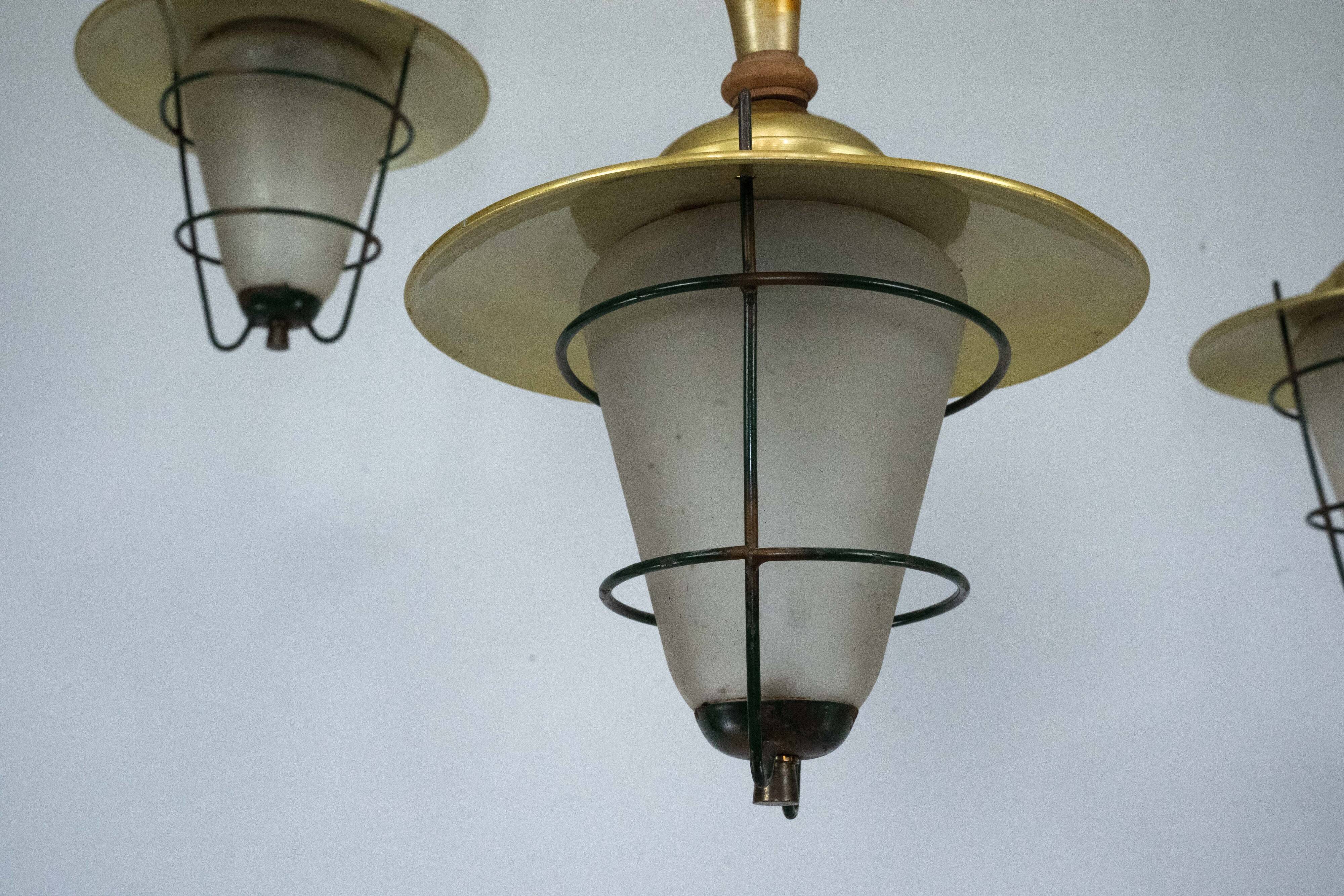 Set of three Mid-Century lanterns. Italy 1960s