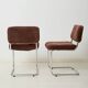 Pair of chrome and velvet chairs, Roche Bobois, 1970s