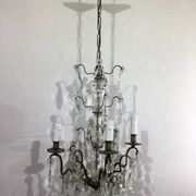 Chandelier 4 Lights Crystal And White Bronze