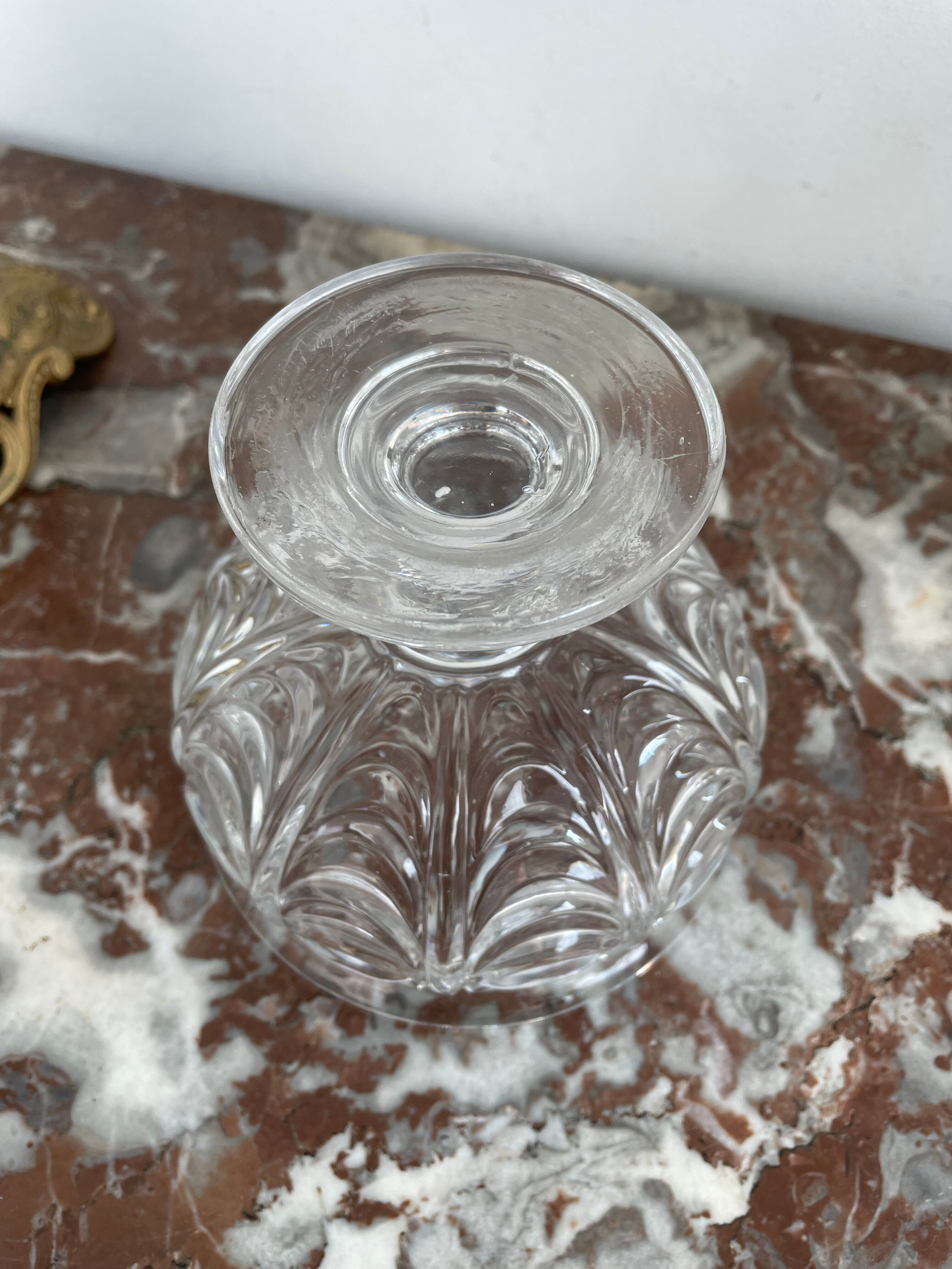 Moulded and cut crystal drageoir from Creusot Baccarat early 19th century