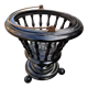Openwork pot cover copper handle