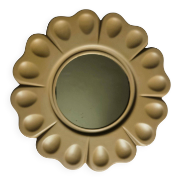 Rare Midcentury Flower Wall Mirror, Italy, 1970s