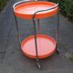 Desserte vintage seventies orange et chrome