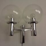Chromed Glass Wall Lamp from OTT International, 1960s