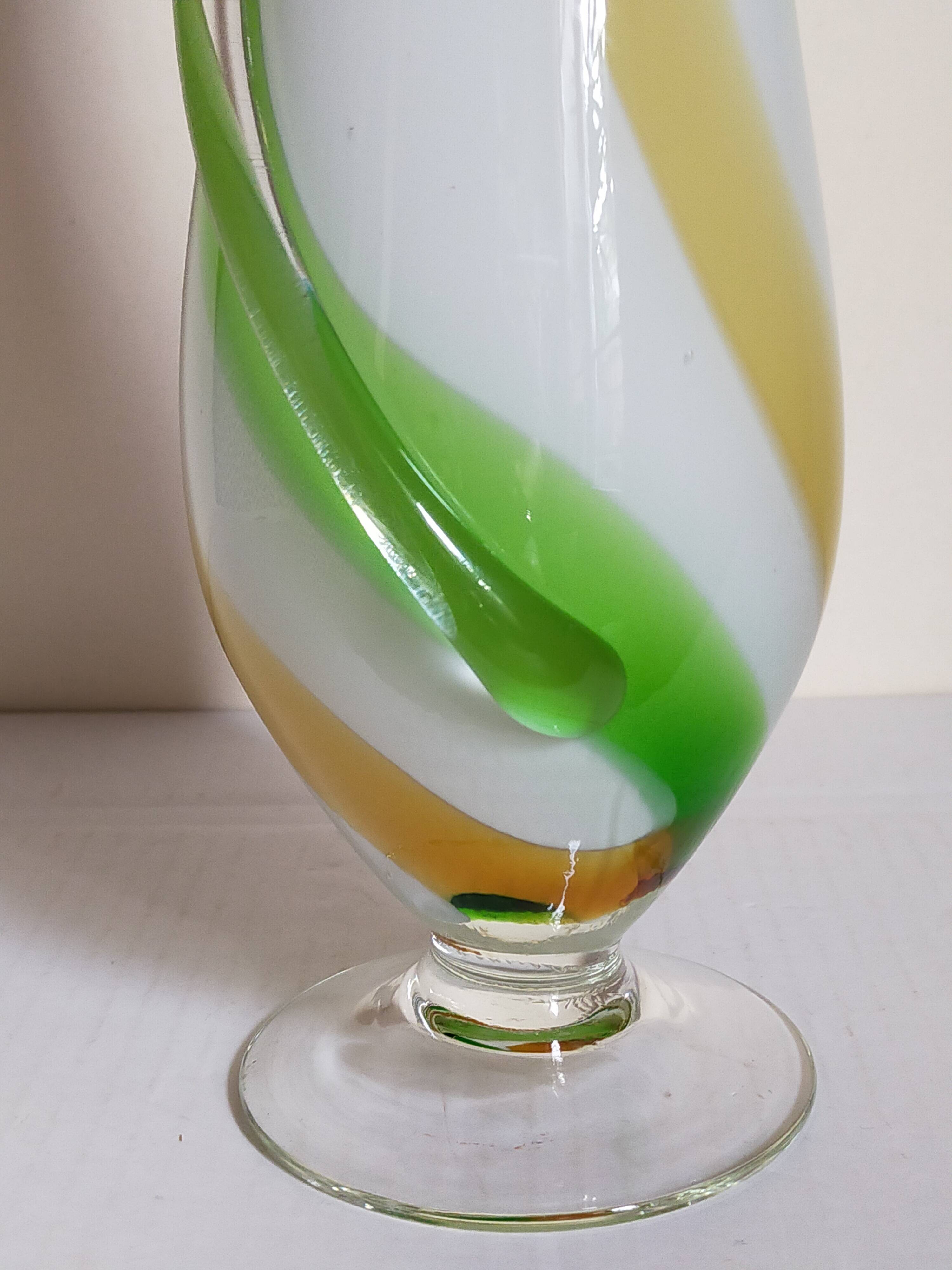 Vintage two-tone glass vase 39 cm