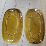 8 old GIEN oyster plates + 2 serving dishes
