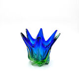 Sculptural Murano Vase – Cobalt Blue & Green - circa 1960
