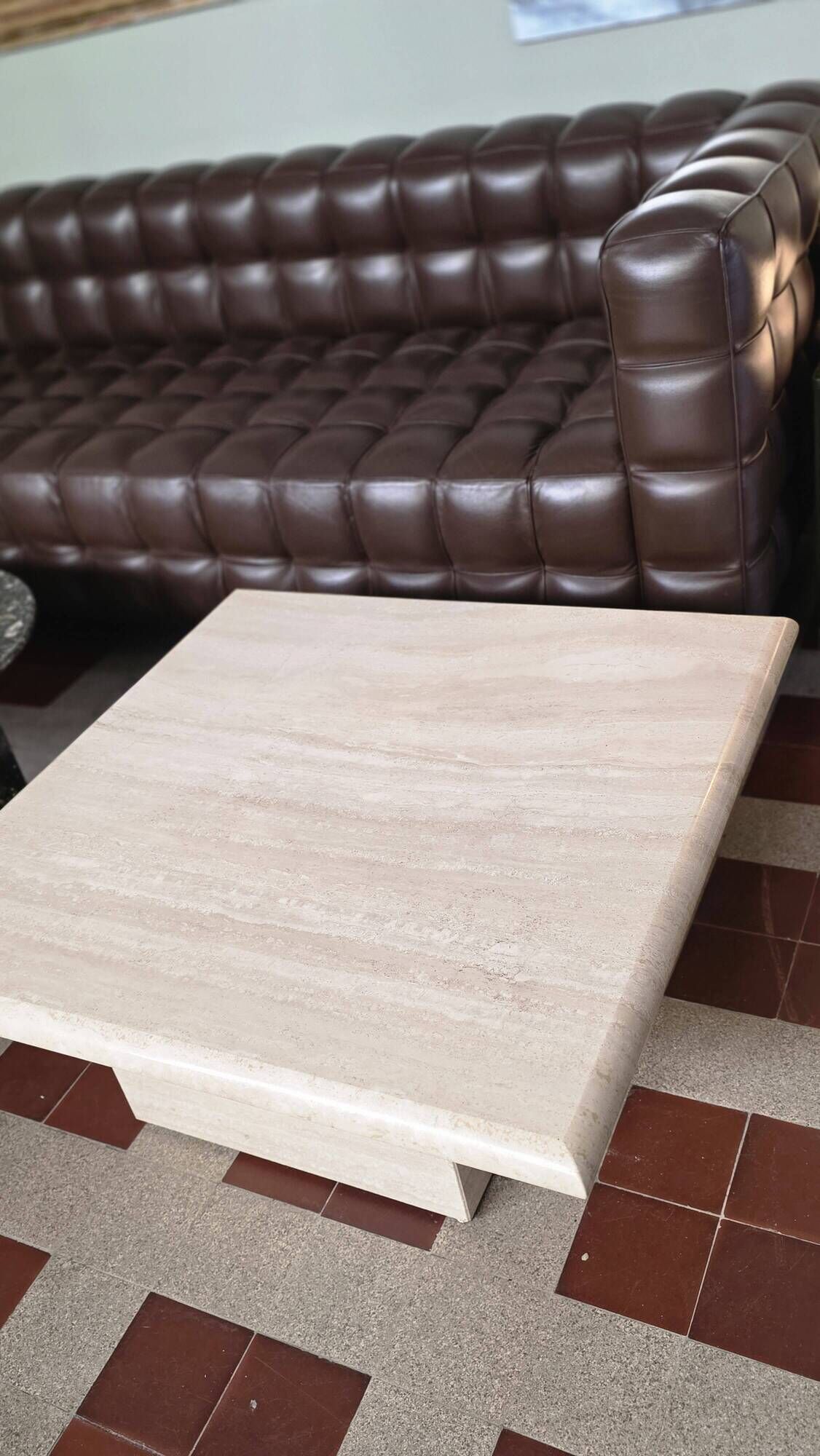 Roche Bobois table basse travertine