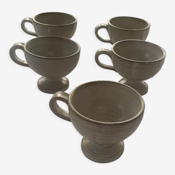 5 stoneware cups, vintage and design