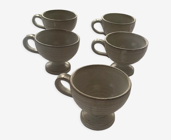 5 tasses en grès, vintage et design