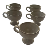 5 stoneware cups, vintage and design