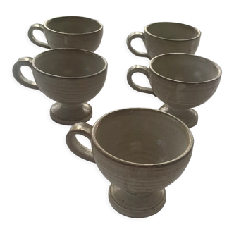 5 stoneware cups, vintage and design