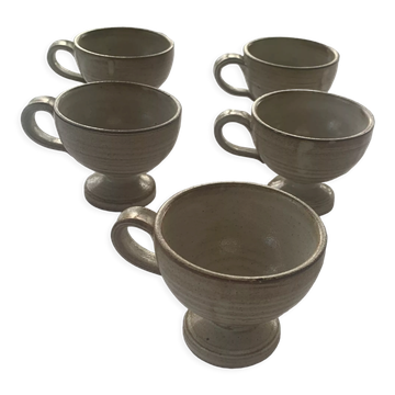 5 tasses en grès, vintage et design