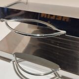 Vintage stainless steel magazine rack